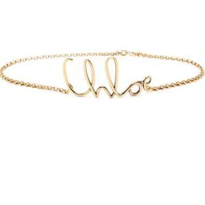 REVOLVE Gold Script Chain Belt